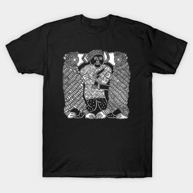 Norse Warrior and Bears from the Torslunda Plates T-Shirt by LaForma